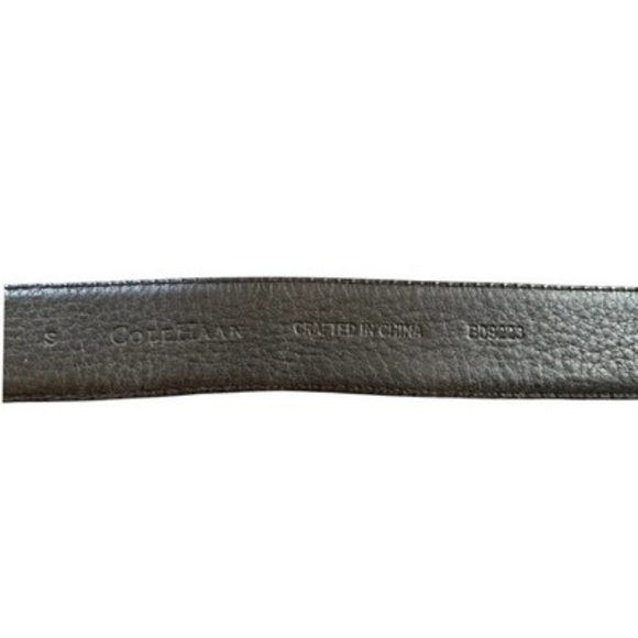Cole Haan Women\'s Dark Brown Leather Belt Silver Buckle Size S VG main image 4
